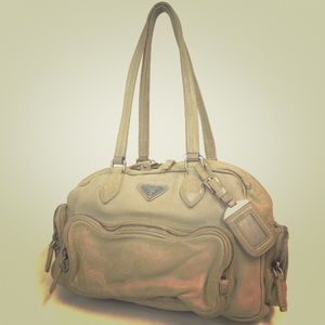 Prada Tan Leather Shoulder Bag